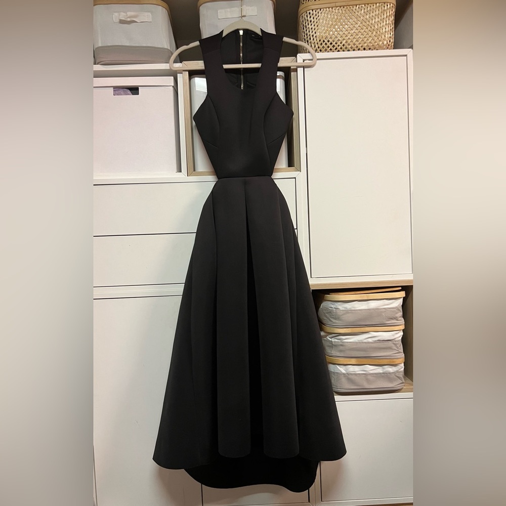 Little Black Midi Dress with Cutout